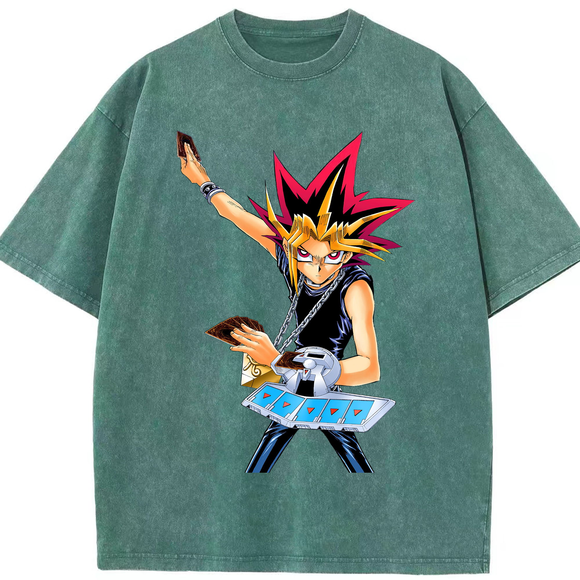（画像用） 遊☆戯☆王 Yu-Gi-Oh! 綿100% ヴィンテージ風 半袖Tシャツ（フロントプリント）